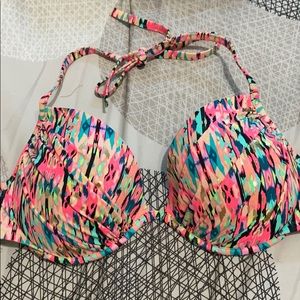 Multi color underwire swim top
